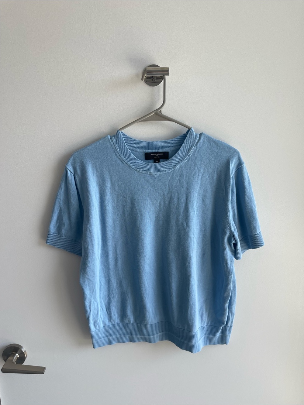 Banana Republic Crewneck Short Sleeve Top - Light Blue